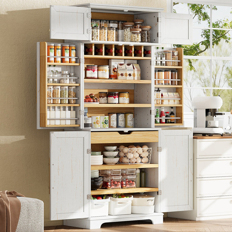 Garde-manger 78 po avec tablettes, Blanc