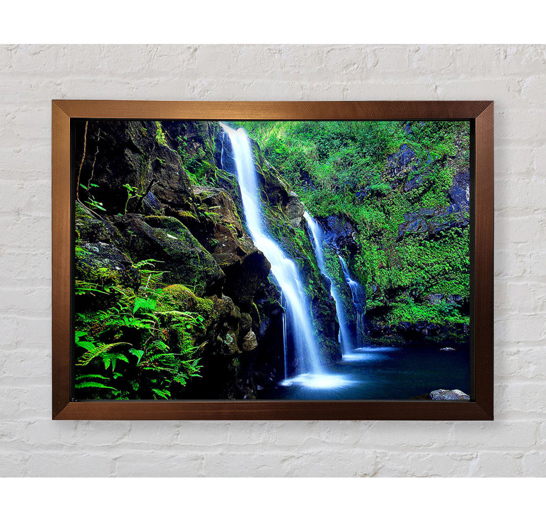 Wasserfall Paradies Trio Gerahmter Druck