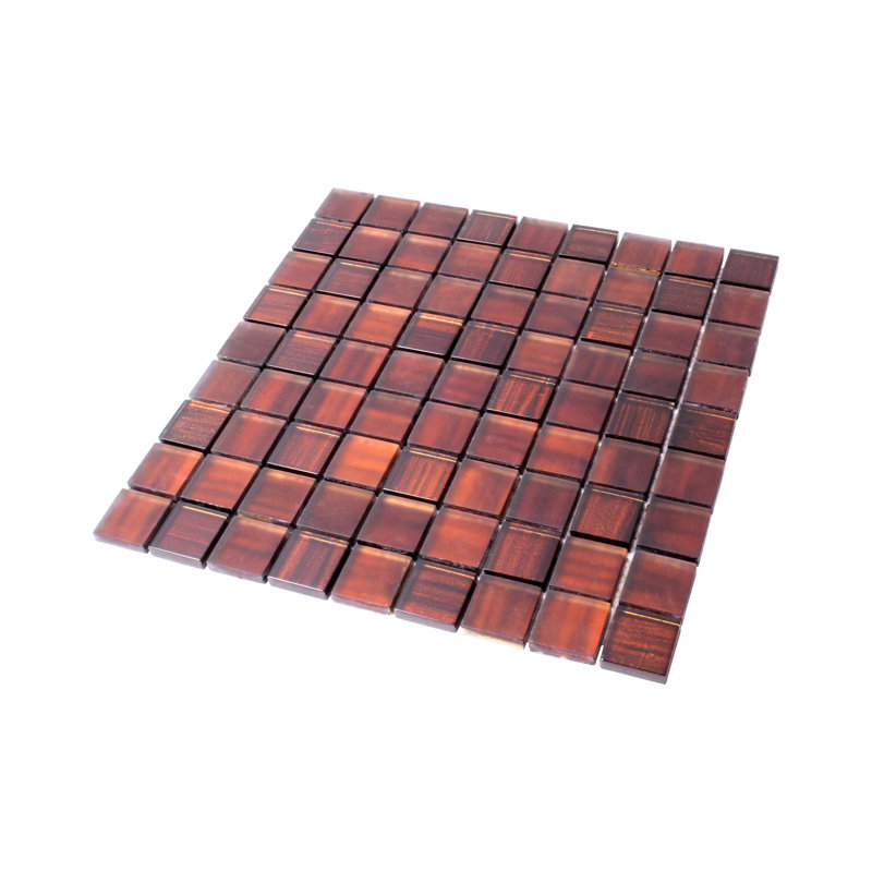 11" x 11" Straight Edge Glass Mosaic Sheet Wall & Floor Tile, Brown