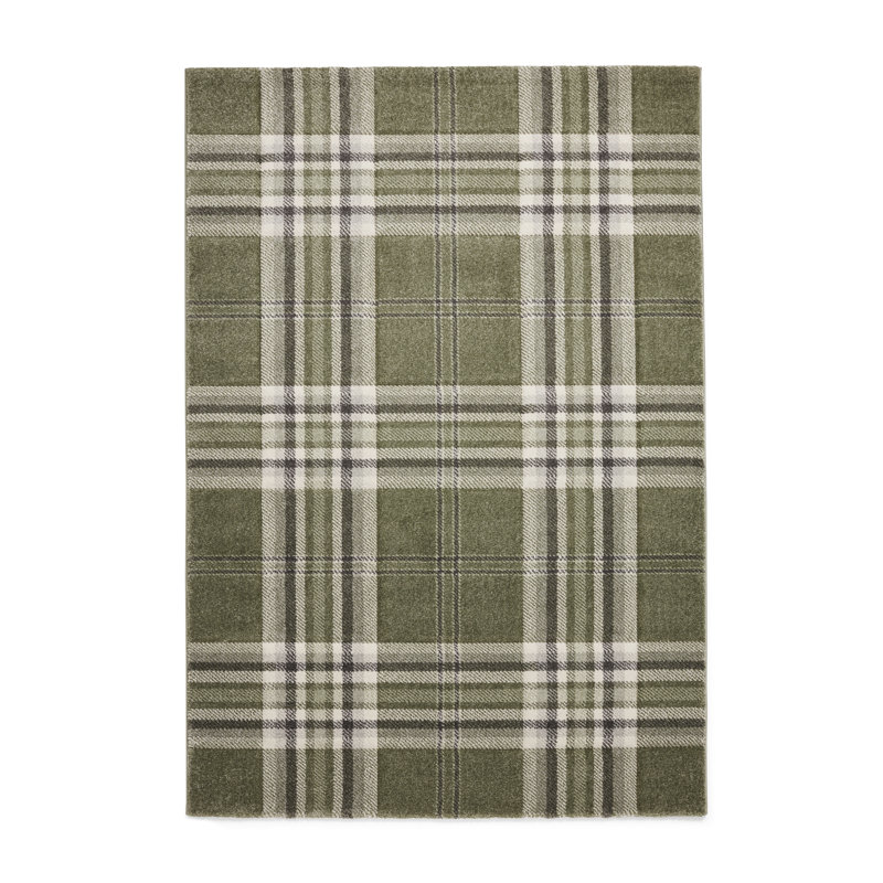 Geometric 160cm X 230cm Area Rug, Rectangle 120 x 170 cm, Sage Green