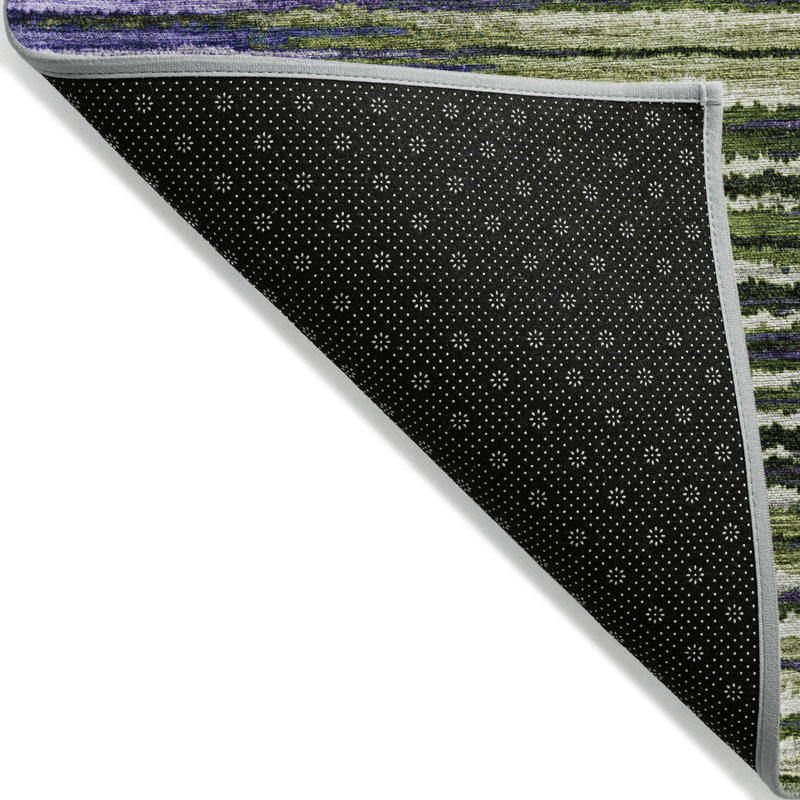 Tapis intérieur lavable rayé mauve et lilas 5 pi x 8 pi