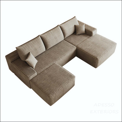 107" Cloud Sectional Sofa with Ottoman and No Assembly