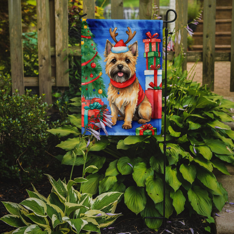 Drapeau de Noël renne de jardin, Cairn terrier