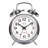Analogue Metal Quartz Movement / Crystal Tabletop Clock with Alarm in Chrome
