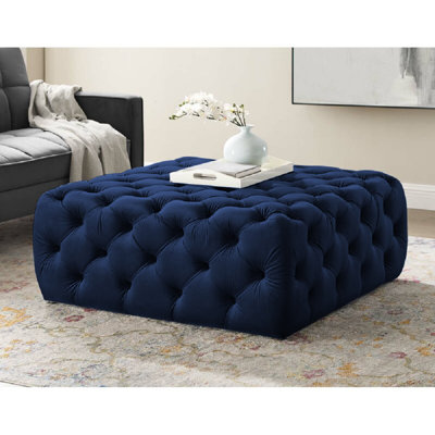 Cropper 99cm Wide Tufted Square Solid Colour Ottoman