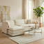 Canapé modulaire rembourré beige en chenille 4 pièces avec repose-pieds et 5 coussins - canapé en L 3 places pour le salon