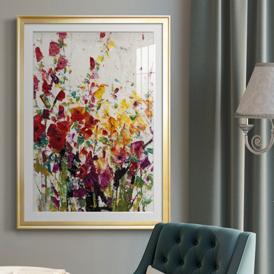 «Wildflowers Blooming I», reproduction encadrée de qualité supérieure - prête à être accrochée