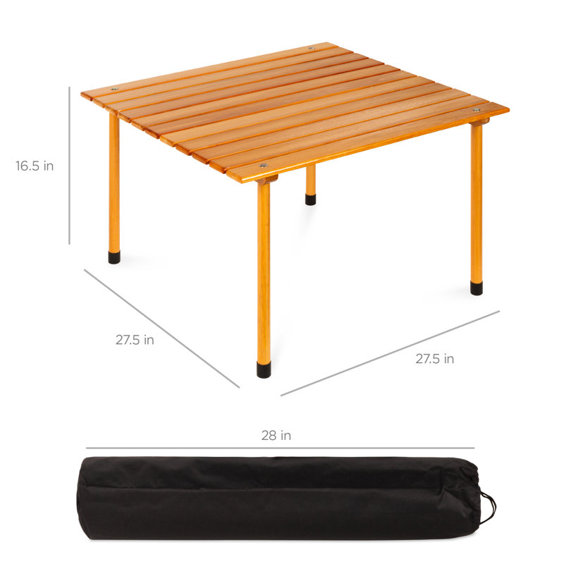 Table pliante d'intérieur et portative en bois 28 x 28 po Luxcien