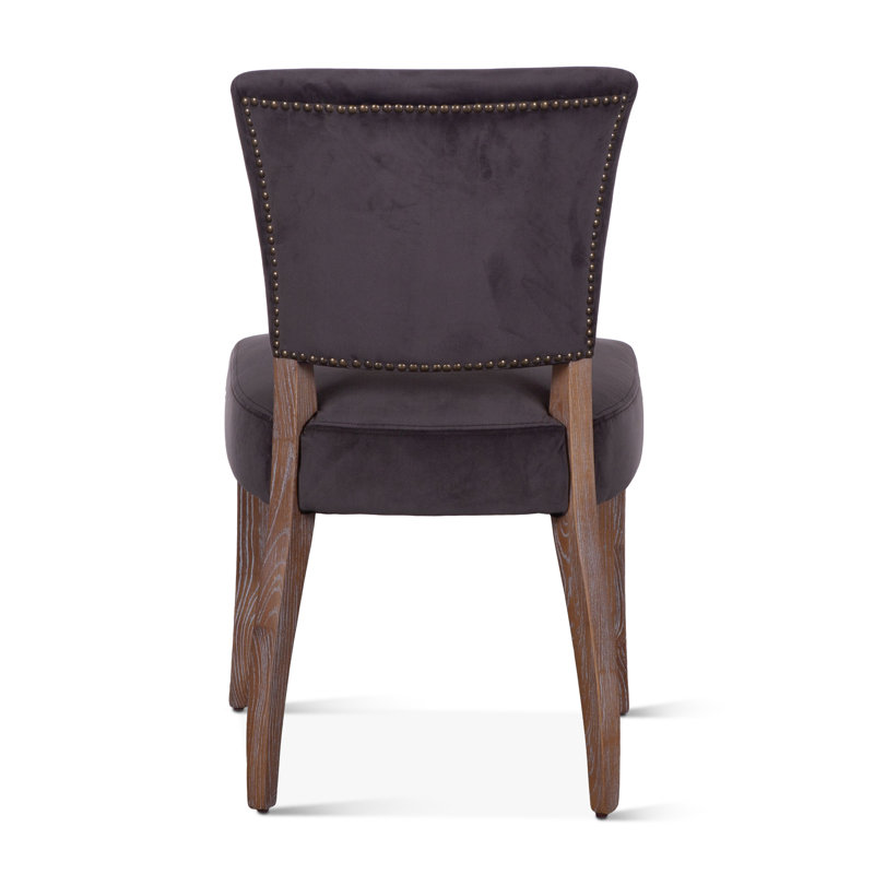 Mindy Upholstered Dining Chair, Asphalt Gray , White
