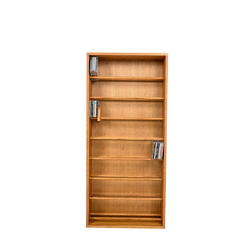 Dowel-Style Wooden CD Rack - 06W Series, Natural, 52" H x 24.25" W x 6.5" D