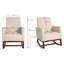 Chaise d'appoint Mid-Century moderne avec cadre en bois et coussins de taille-430635340