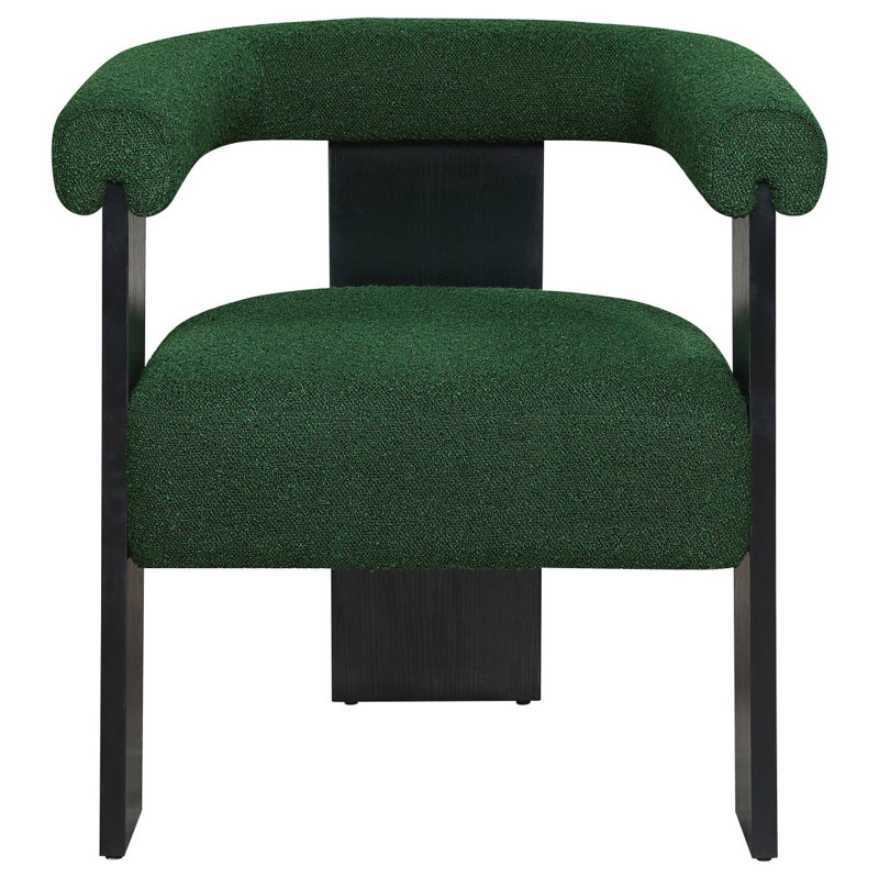 Chaise d'appoint rembourrée Slater Green Boucle