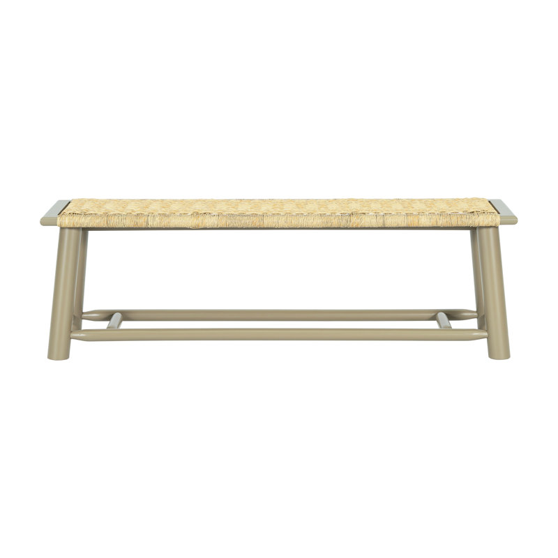 Banc en bois massif Farmhouse Modern - 59 po, Doré
