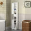 Armoire de rangement de salle de bain 68,89 "blanche avec tablettes réglables, 2 portes, porte basculante, compartiments ouverts pour les petits espaces de cuisine dans la maison 3 portes autoportantes, bureau
