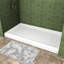 L 60 po x P 30 po, base de lavabo simple à seuil simple avec couvercle de bonde inclus, surface de douche antidérapante à surface texturée, blanc, bonde à droite-113933222