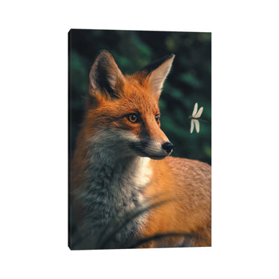 Fox Dragonfly 1 Piece Wall Art on Canvas