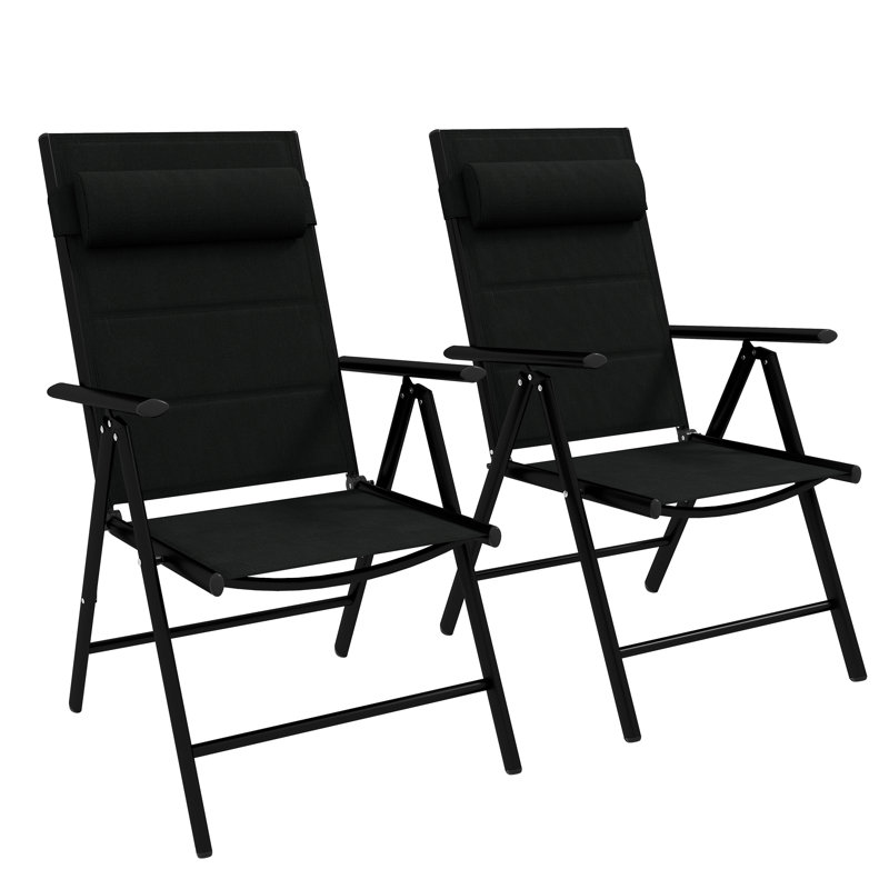 Nequila Folding Patio Dining Armchair, Black