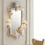 Miroir en verre de forme unique 74,8 po, cadre en résine de fibre de verre crème-742660804