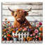 «Adorable Highland Cow» par Rey Klimt, art mural acrylique, 12 po x 12 po