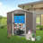Outdoor Metal Storage Shed Gray-110646395
