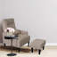 Lit contemporain en tissu avec fonction inclinable et tabouret de salon moderne à coussins moelleux - réglable en 5 angles, poussoir, gris