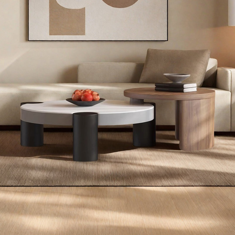 Cream style simple modern marble coffee table
