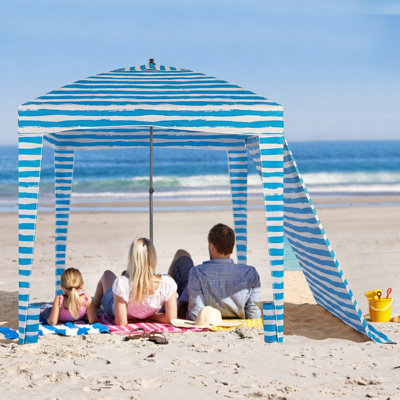 6' x 6' Square Portable Windproof Beach Canopy with Detachable Side Wall