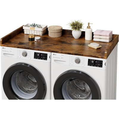 Washer Dryer Countertop 54"x27.5", Grey Laundry Topper with Edge & Non-Slip Pad