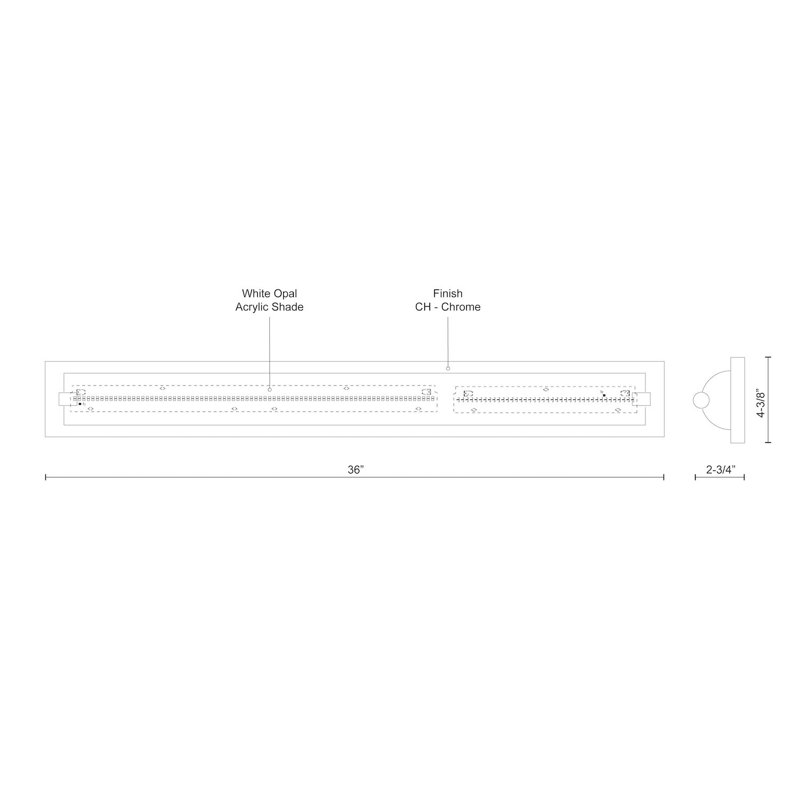Charlotte Chrome 36" LED Dimmable Bath Vanity Light