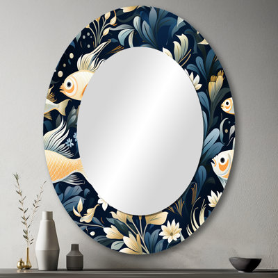 Ryshawn Coastal Underwater Elegance Coastal Pattern - Coastal Wall Mirror, Coastal