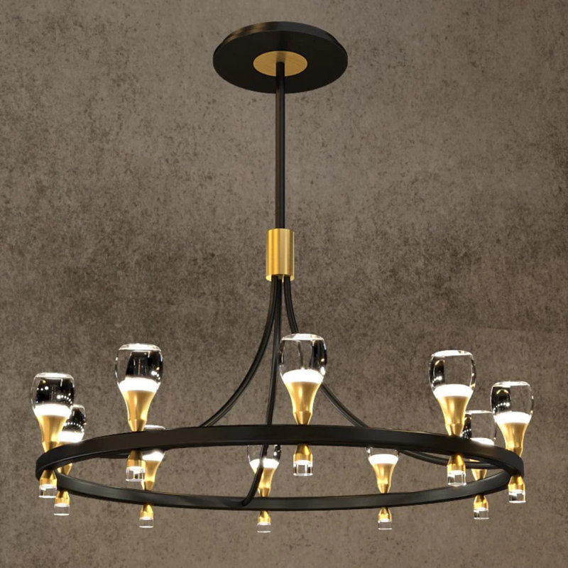 Berencsi Waggon Wheel Chandelier, 10, 50" H x 93" W x 93" D