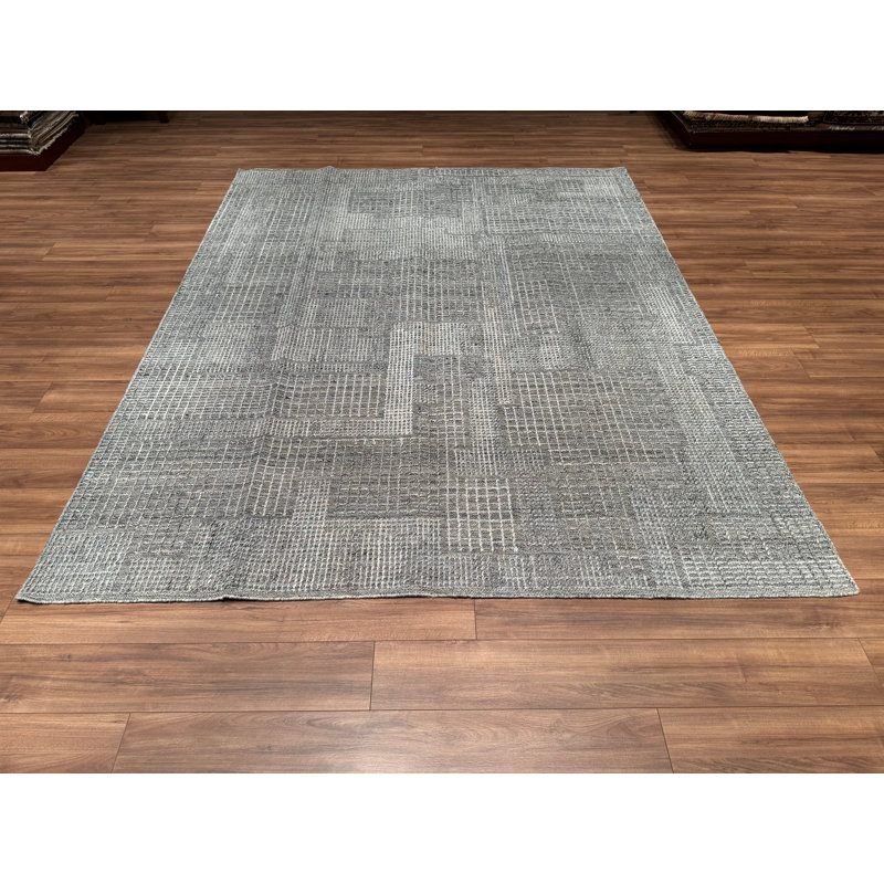 Tapis en laine et coton gris noué à la main Original Original