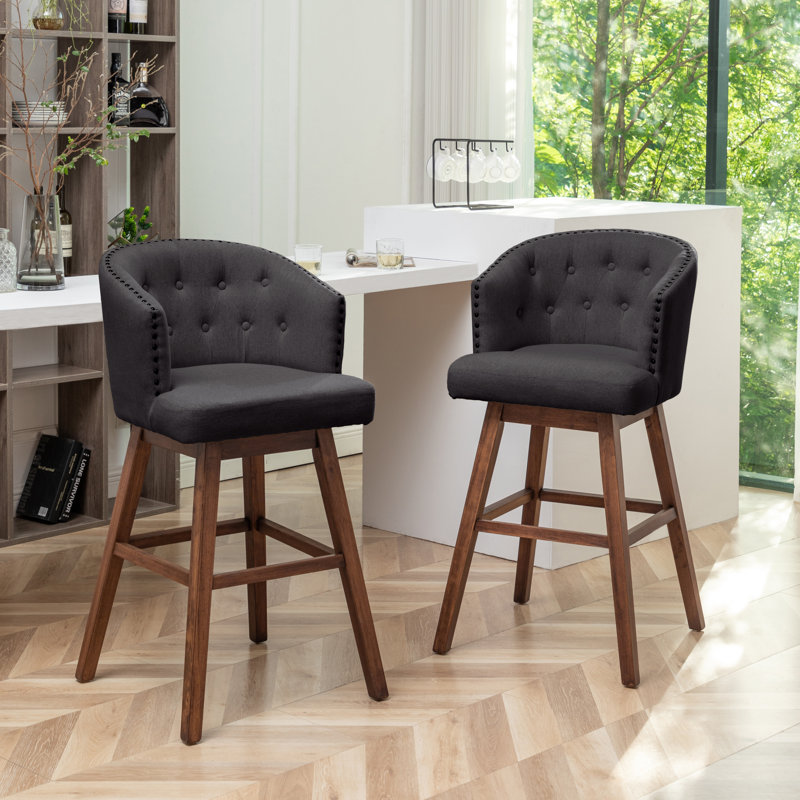 Tabouret de bar Arlisa, Gris foncé, Tabouret de bar (siège d’une hauteur de 30 po)