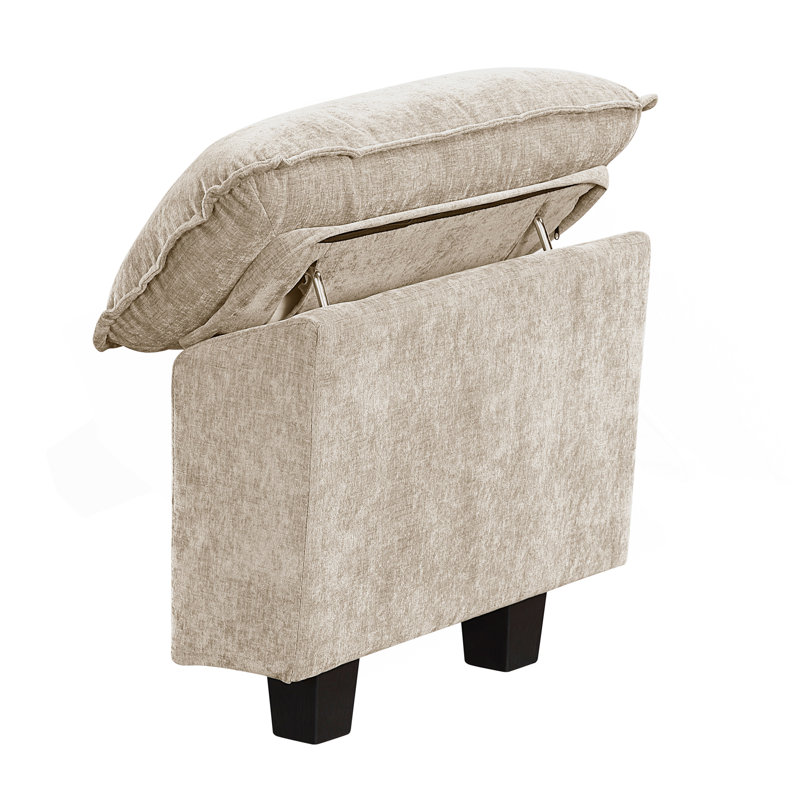 Mobilier de salon modulaire 4 pièces modulaire contemporain, Chenille taupe