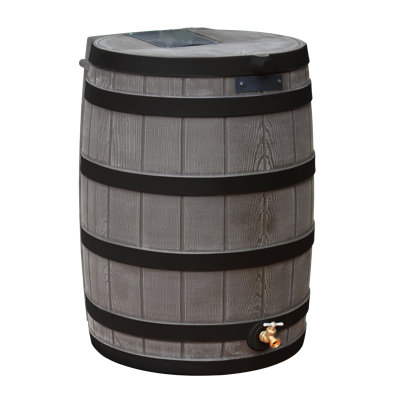 Good Ideas Rain Wizard Whiskey Style Rain Barrel with Overflow and Spigot