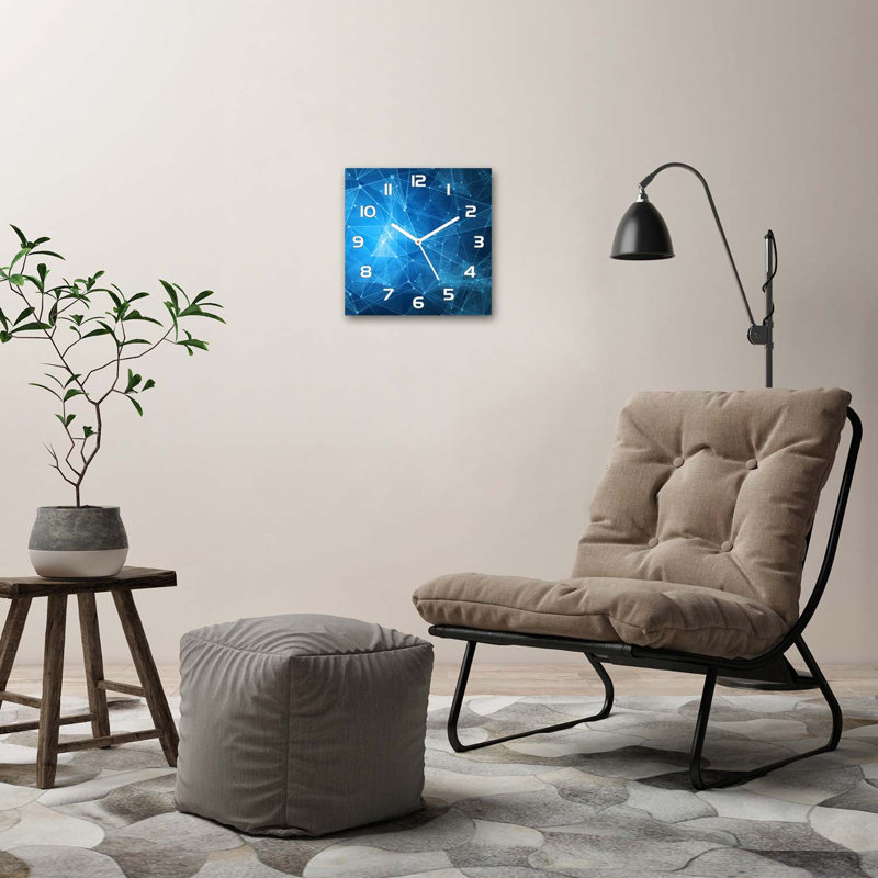 Hawanya Glass Wall Clock, White/Navy