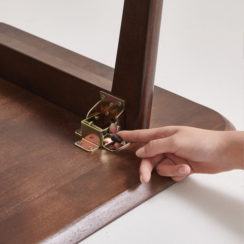 Solid Wood Coffee Table with Storage Shelf Foldable Design