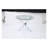 35.43" Round Tempered Glass Table – Silver Iron Frame, Modern Minimalist-130029578