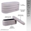 Banc avec rangement en velours taupe
