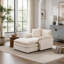 Ensemble de fauteuil d'appoint et repose-pieds avec revêtement en chenille-1852402178