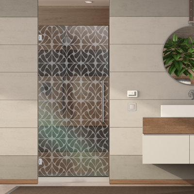Porte de douche moderne en verre givré l 27 1/2 po x H 75 po