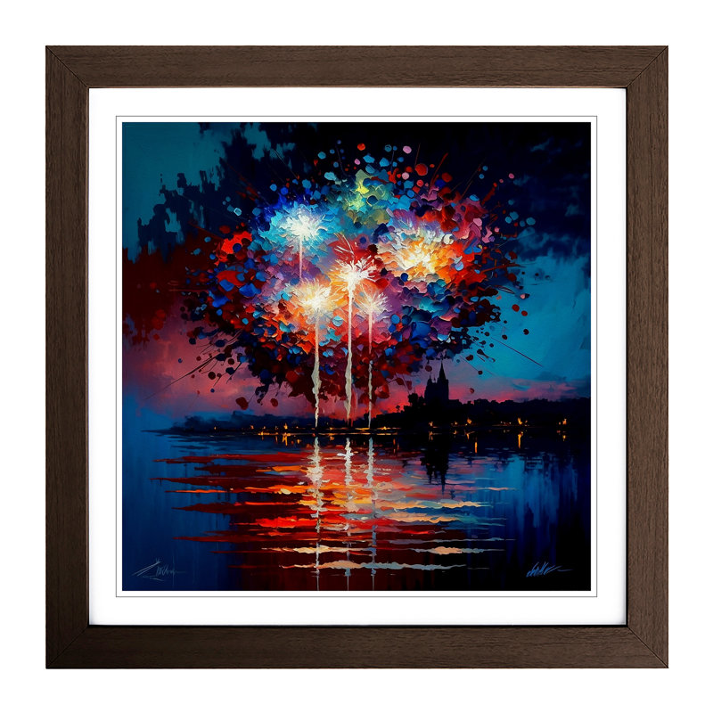 Single Picture Frame Print on Wood, Walnut