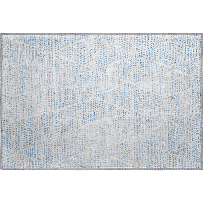 Tapis en denim de qualité supérieure lavable à la machine Cerrito AMF591, Rectangle 1 pi 8 po x 2 pi 6 po