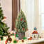 Arbre de Noël artificiel de 18 po de haut miniature enneigé et enneigé, décoration de Noël avec pommes de pin et baies