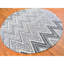 Tapis oriental rond en laine texturée et en soie pure noué à la main 9 pi x 9 pi gris et bleu 14E35F5B1B844D1FB45C8B5653218DCF