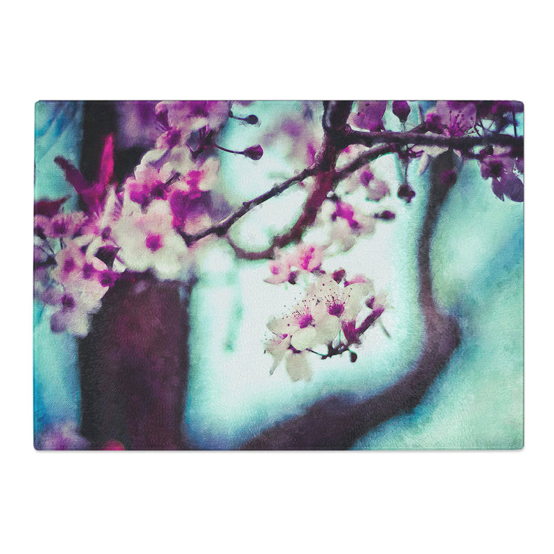 Cherry Blossom Flowers Vol.10 Painting Chopping Board, 0.4cm H x 20cm W x 28.5cm L