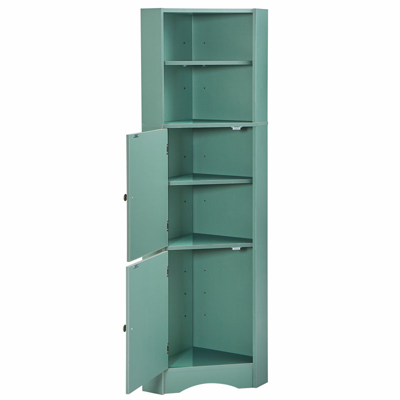 Grande armoire de coin pour salle de bain, Vert