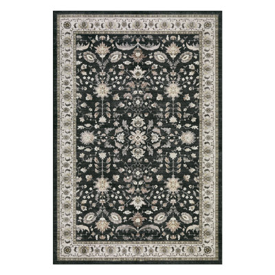 Vintage Area Rug Indoor Washable Rug Boho Distressed Retro Carpet for Living Room Non Slip Indoor Low Pile Soft Bedroom Dining Room Home Office