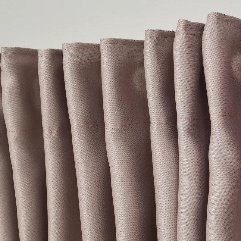 Extra Wide & Extra Long Custom Made Solid Color Room Darkening Single Curtain Panel, 52" W x 228" L, Blush