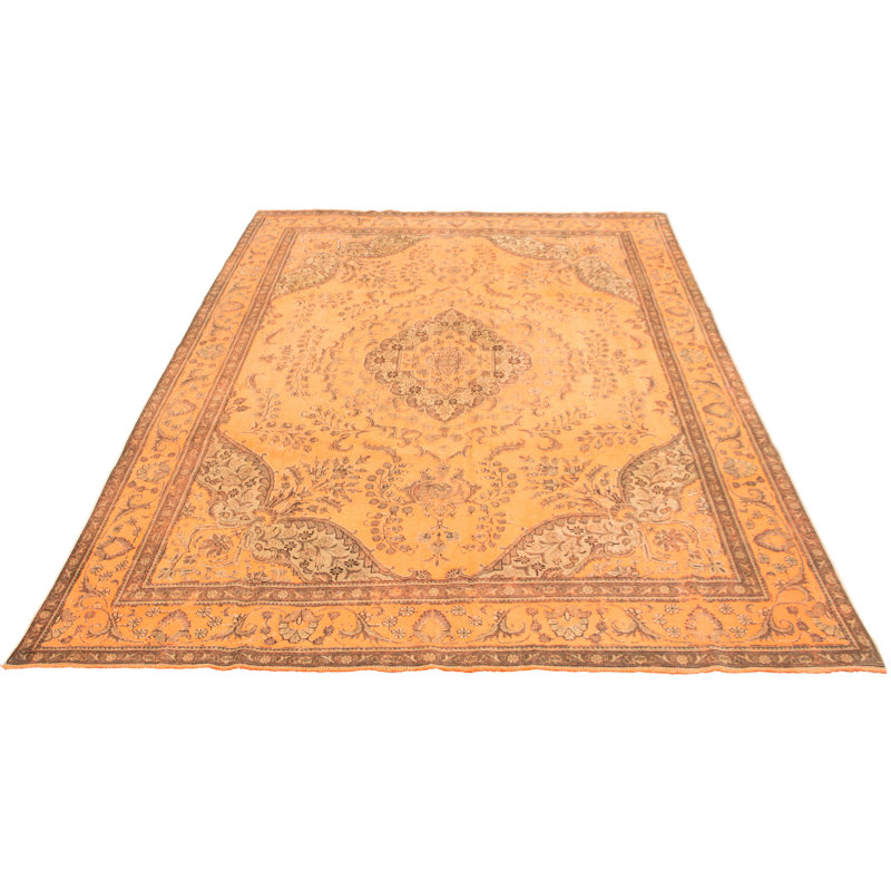 Cassy One-of-a-Kind 9'8" X 12'4" 1980s Wool Area Rug in Copper